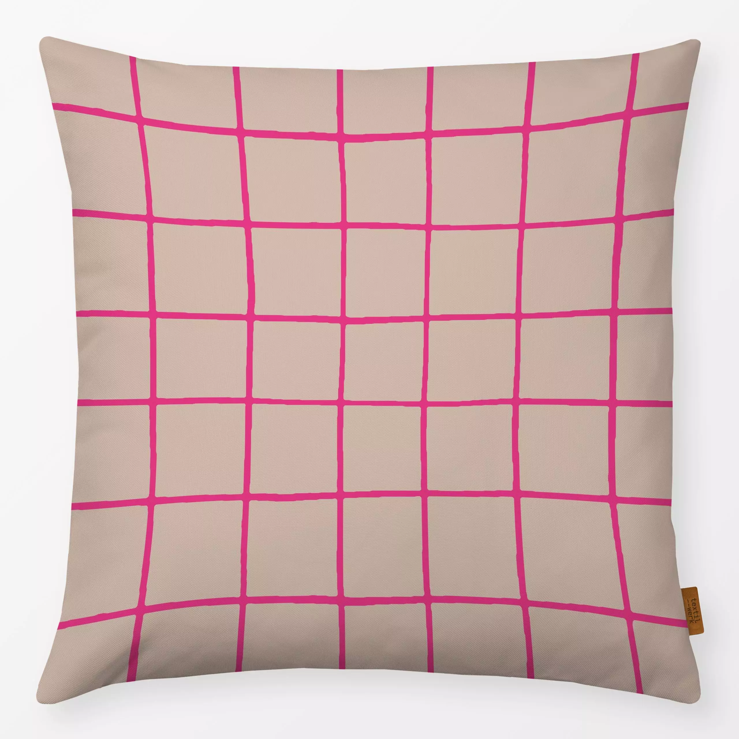 Kissen Checks pink - Symbole & Muster - von „Studio Kesse"