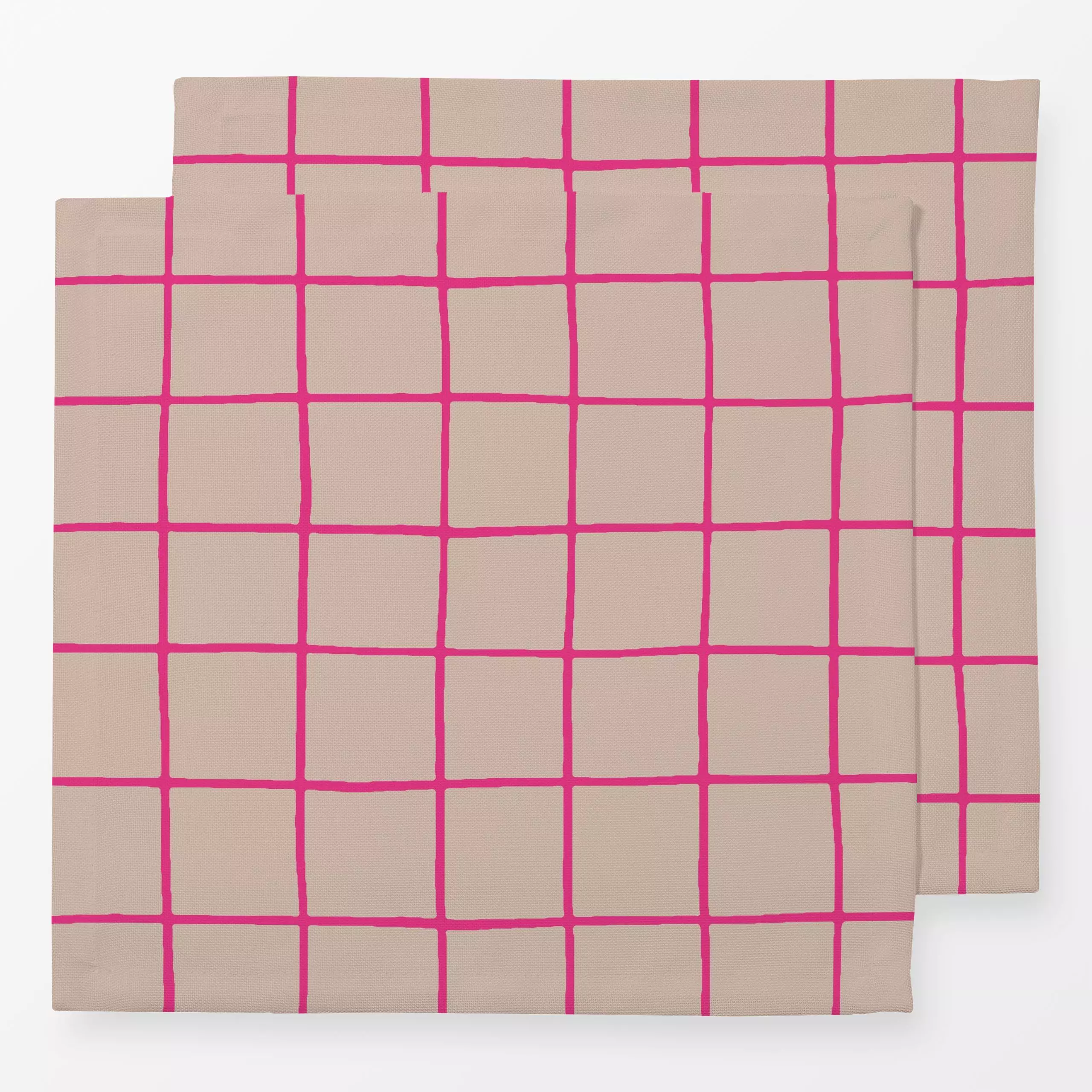 Servietten Checks pink - Symbole & Muster - von „Studio Kesse"