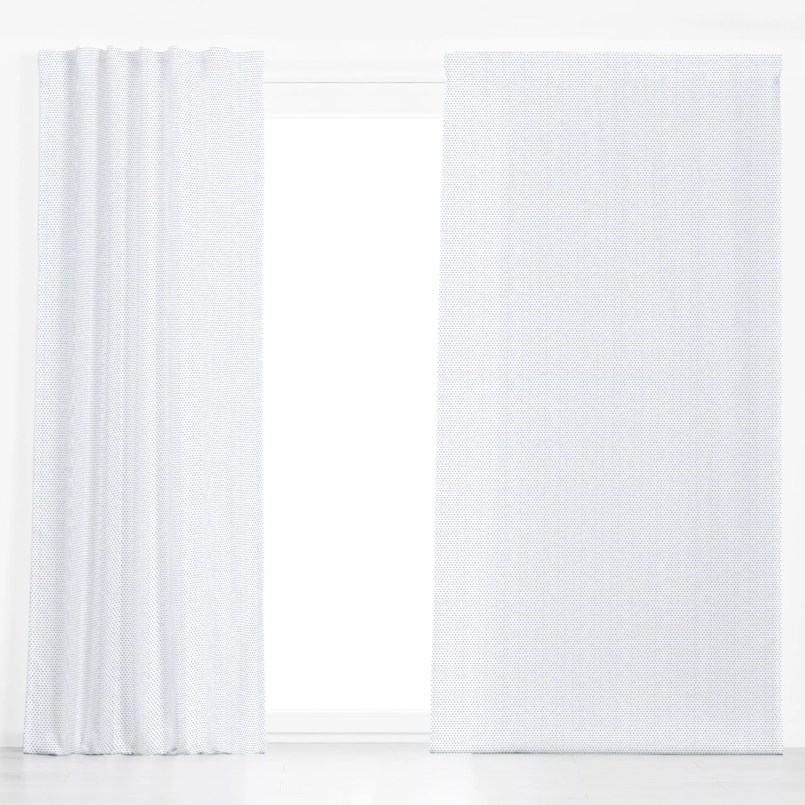 Dekovorhang Dots blue white - Symbole & Muster - von „Kathrin Woo"; Muster, Kinder, Punkte, modern, Dots, maritim, gepunktet...