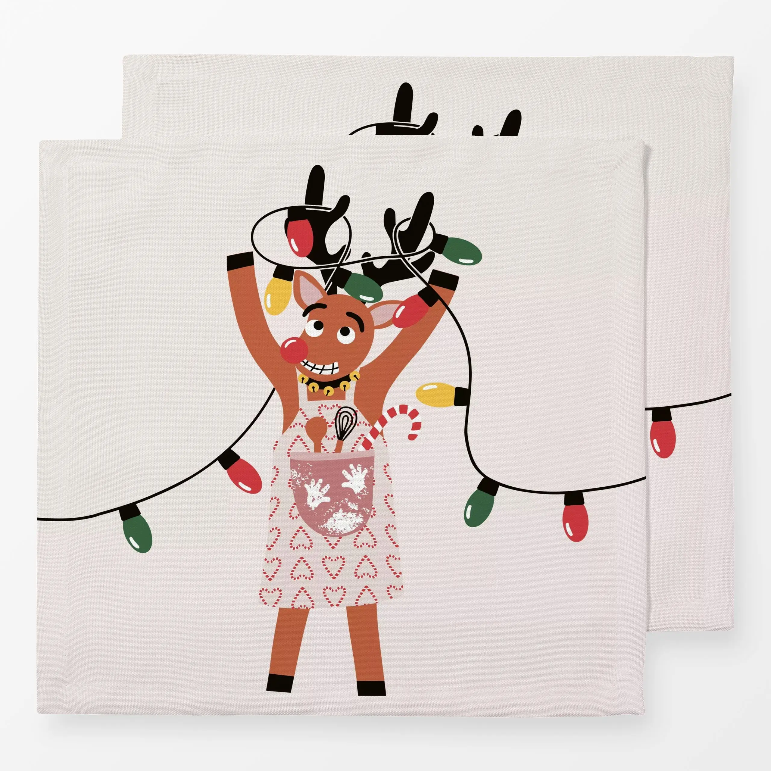 Servietten Rentier Rudolf Wendekissen - Kinderzimmer & Motive für Kinder, Weihnachten, Symbole & Muster - von „Kathrin Woo";...