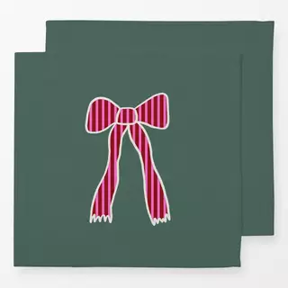 Servietten Weihnachtsschleife Grün