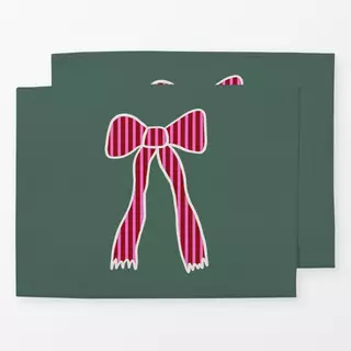 Tischset Weihnachtsschleife Grün
