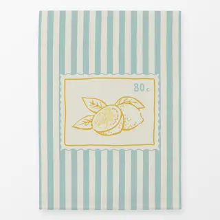Geschirrtücher Briefmarke Zitrone gestreift