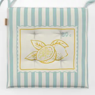 Sitzkissen Briefmarke Zitrone gestreift
