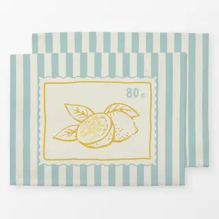 Tischset Briefmarke Zitrone gestreift