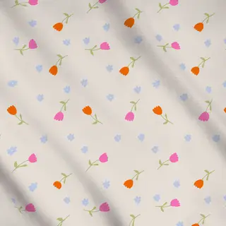 Meterware Tulpen Frühlingsblumen Beige