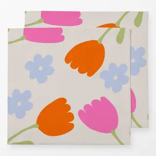 Servietten Tulpen Frühlingsblumen Beige