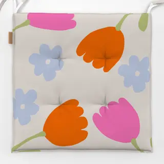 Sitzkissen Tulpen Frühlingsblumen Beige