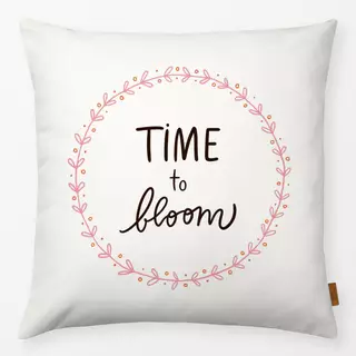 Kissen Time To Bloom typo pink