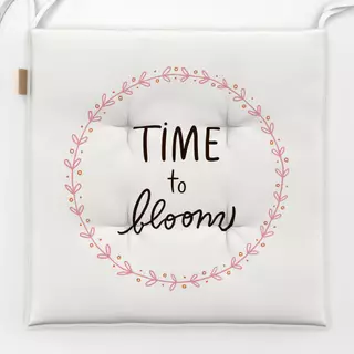 Sitzkissen Time To Bloom typo pink