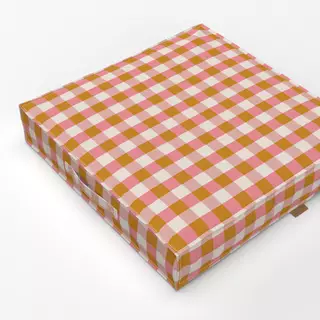 Bodenkissen Picknick Plaid yellow pink