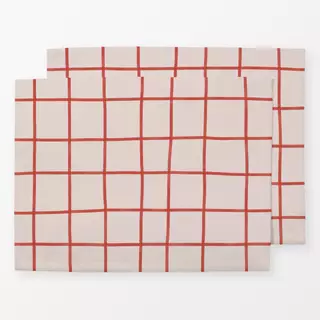 Tischset Red Grid