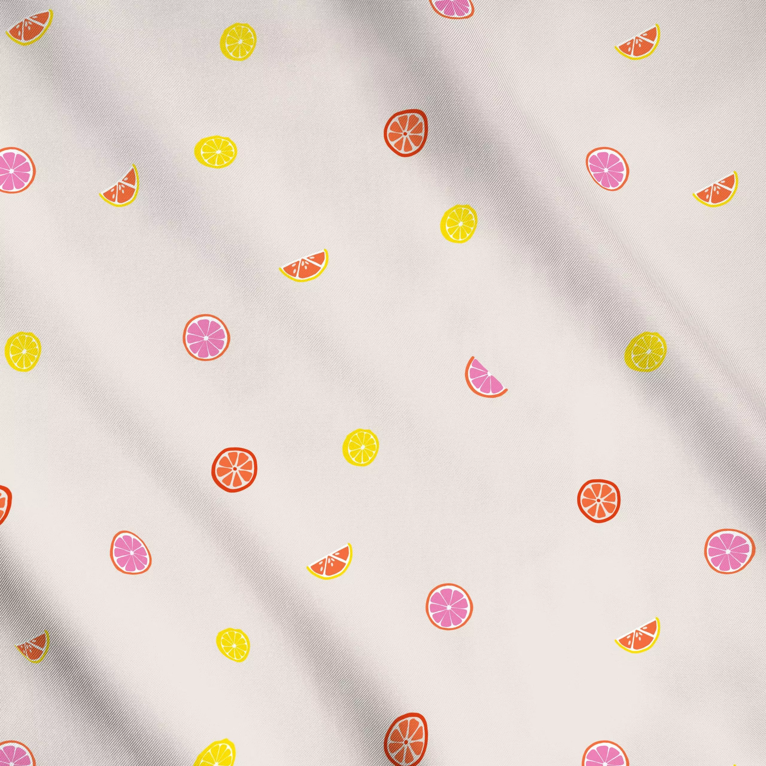 Meterware Obst Muster - Sommer - von „textilwerk"; Illustration, skandinavisch, beige, Sommer, bunt, minimalistisch, schlich...