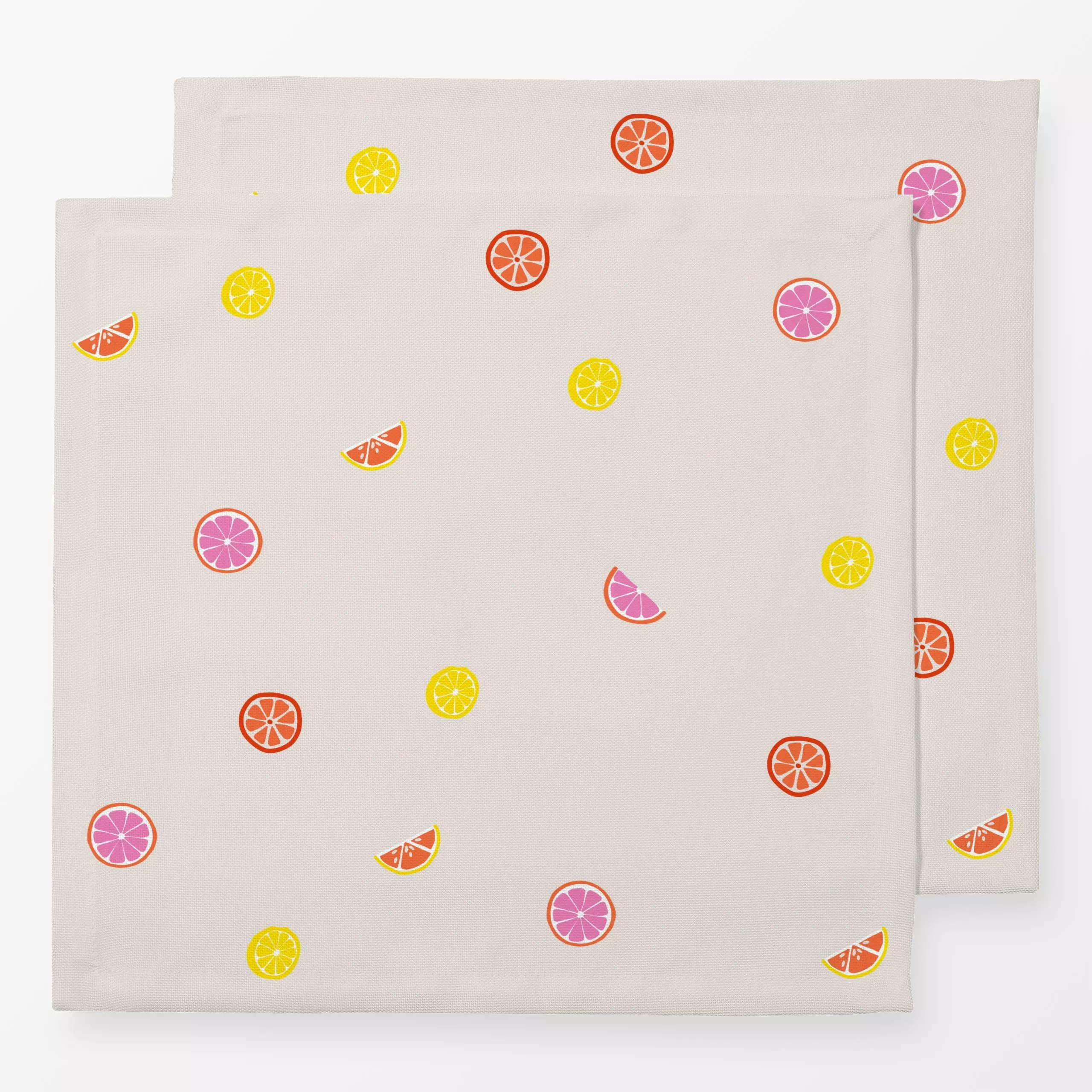 Servietten Obst Muster - Sommer - von „textilwerk"; Illustration, skandinavisch, beige, Sommer, bunt, minimalistisch, schlic...