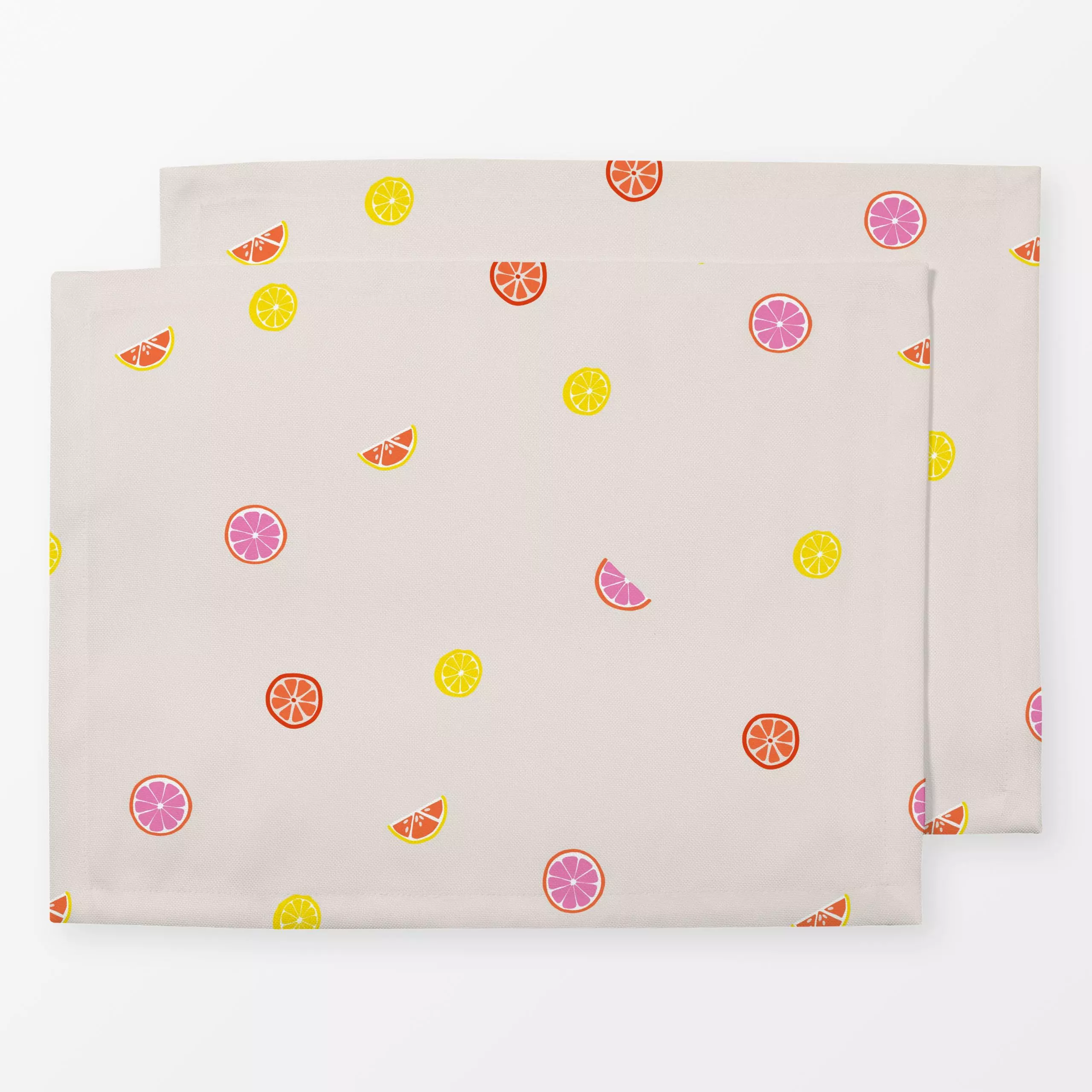 Tischset Obst Muster - Sommer - von „textilwerk"; Illustration, skandinavisch, beige, Sommer, bunt, minimalistisch, schlicht...