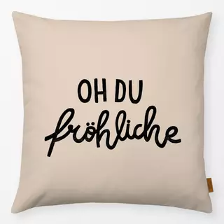 Kissen Oh du Fröhliche Beige