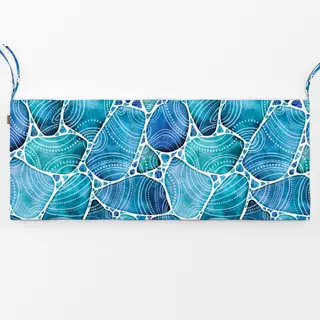 Bankauflage Strandglas Doodles Blau II
