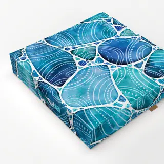 Bodenkissen Strandglas Doodles Blau II