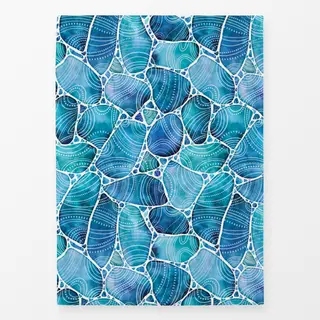 Geschirrtücher Strandglas Doodles Blau II