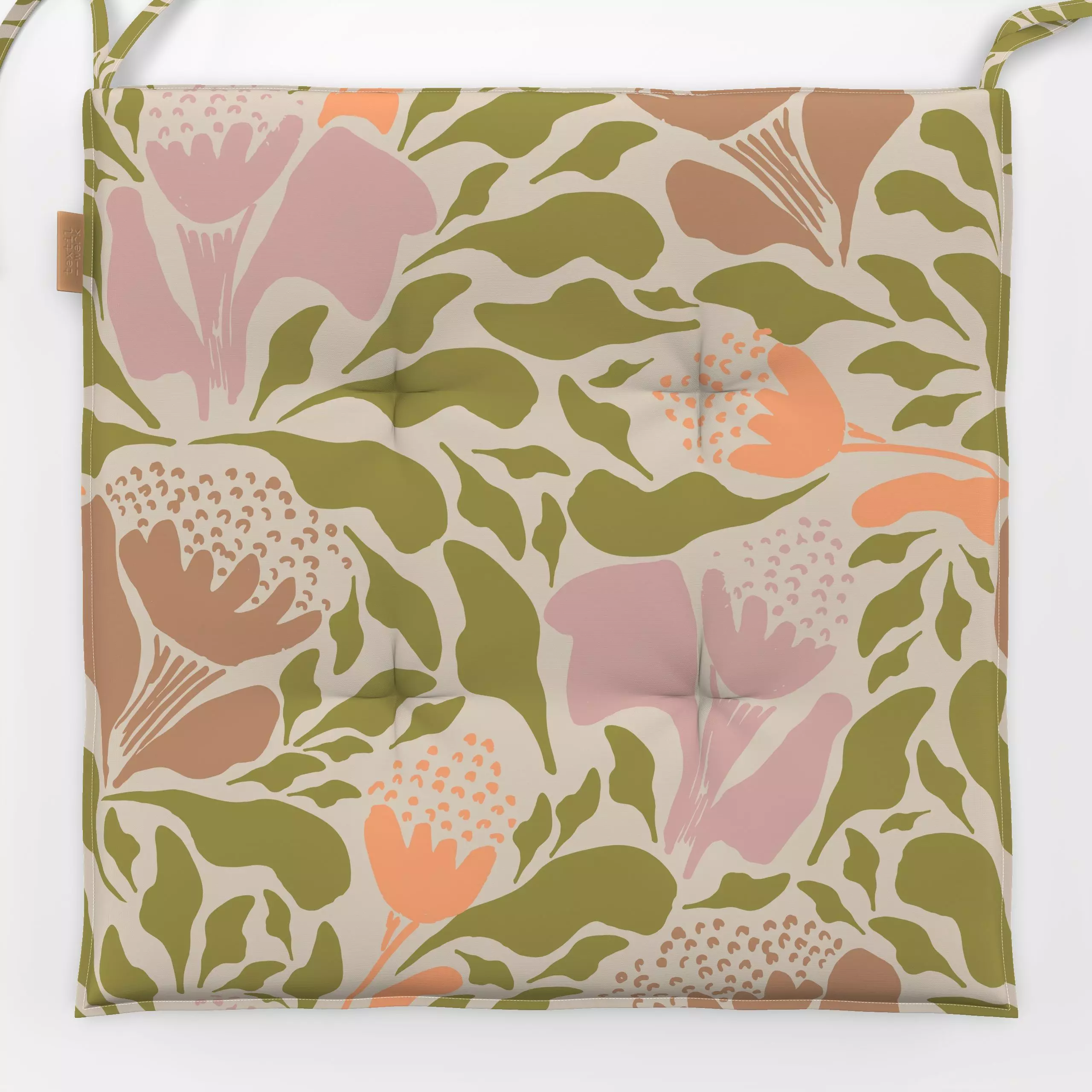 Sitzkissen Flower Scent - Blumen & Florales, Sommer - von „Patries Elisabeth"; boho, abstrakt, altrosa, malerisch, Sommer, f...