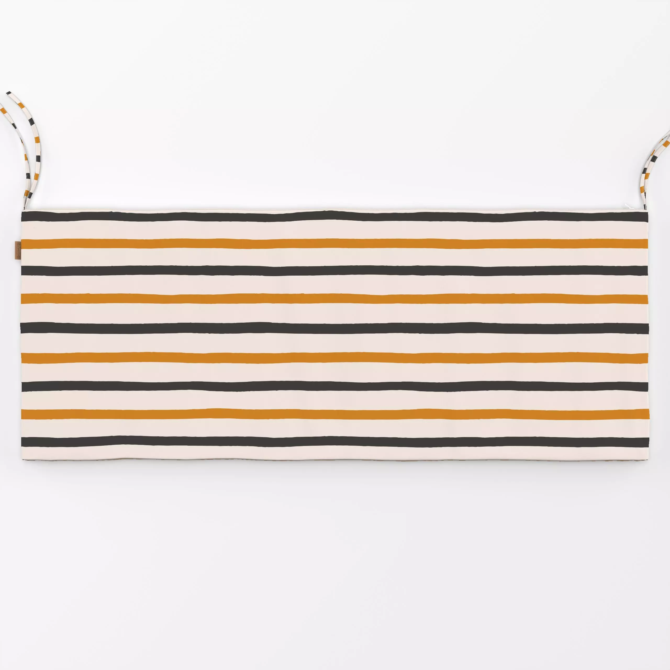 Bankauflage Stripes beige orange anthrazit - Symbole & Muster - von „Kathrin Woo"; Muster, Streifen, Herbst, Herbstdeko, str...
