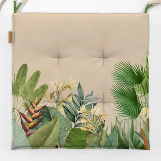 Sitzkissen Tropischer Dschungel beige
