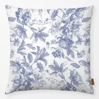 Kissen Blaue Blumen - Toile DeJouy