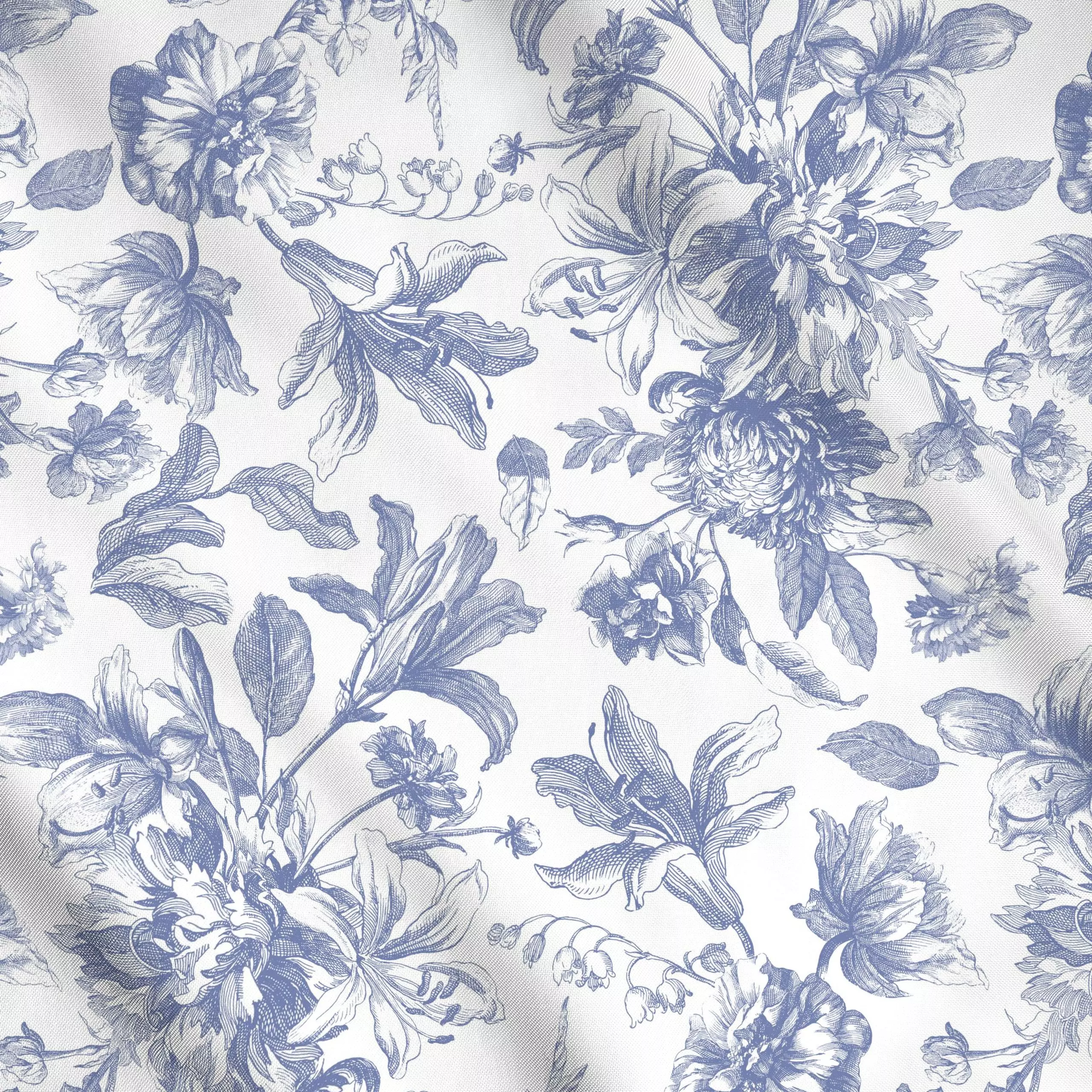 Meterware Blaue Blumen - Toile DeJouy, Blumen, Sommer, von Uta Naumann