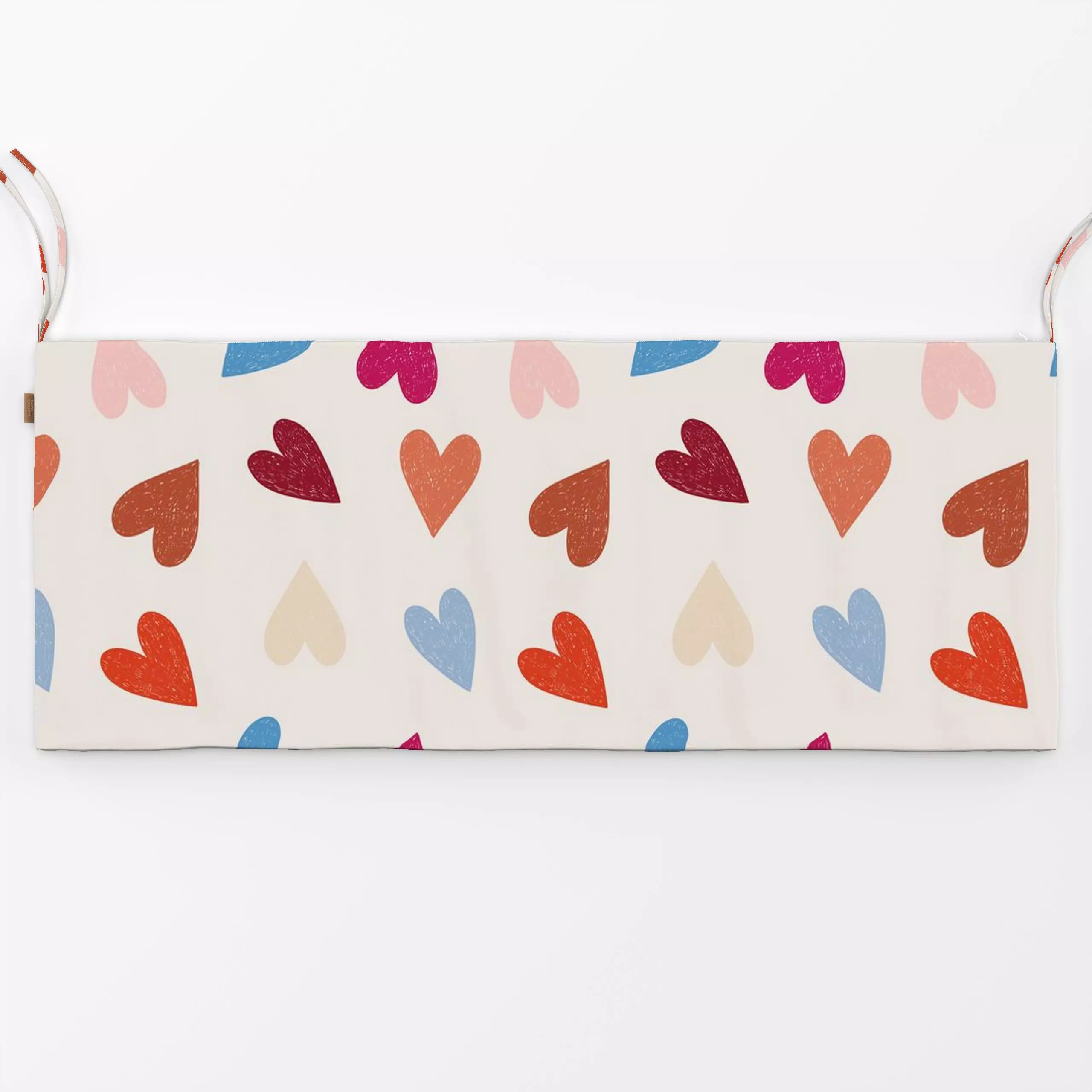 Bankauflage Sketchy Heart Allover Bunt - Liebe, Romantik & Pride, Anlässe - von „DEINKI“; Herzen, Paare, Hochzeit, Valentins...