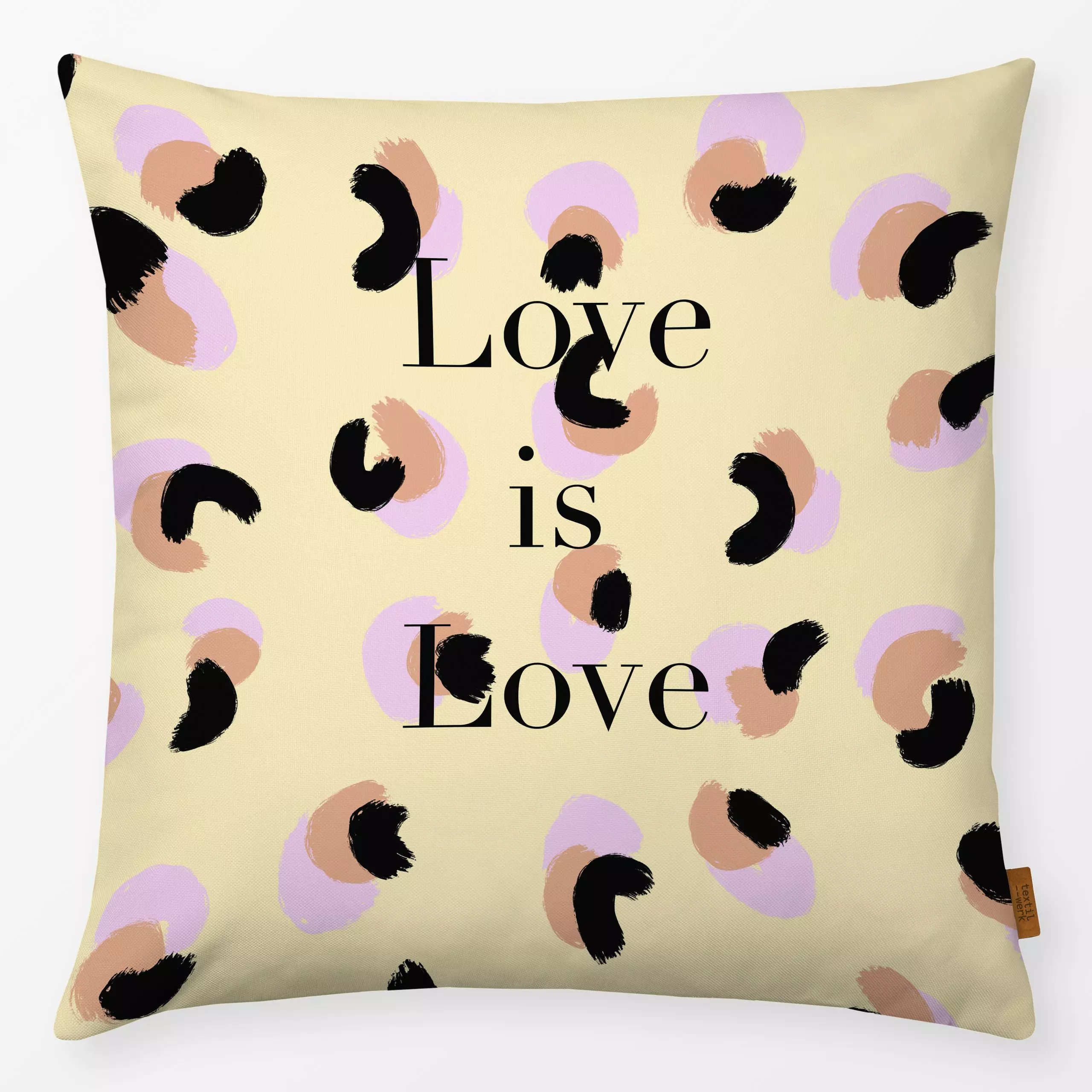 Kissen Leo Love is Love - Liebe, Romantik & Pride, Natur & Landschaft - von „Studio ROSAGRAU"; Muster, Liebe, bunt, Leo, Leo...