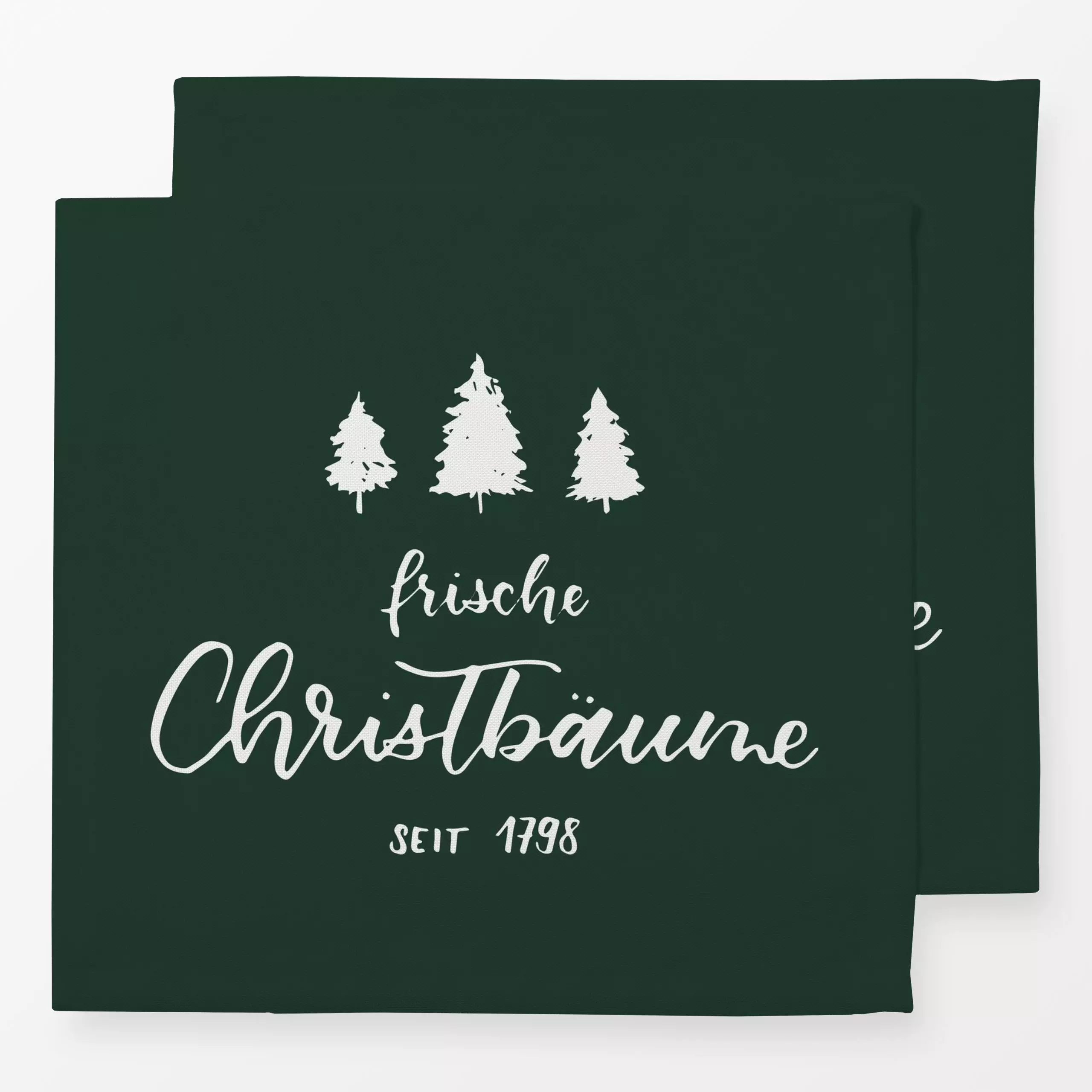 Servietten Frische Christbäume tannengrün - Natur & Landschaft, Sprüche & Schriftzüge, Winter - von „Katrin Graff"; Weihnach...