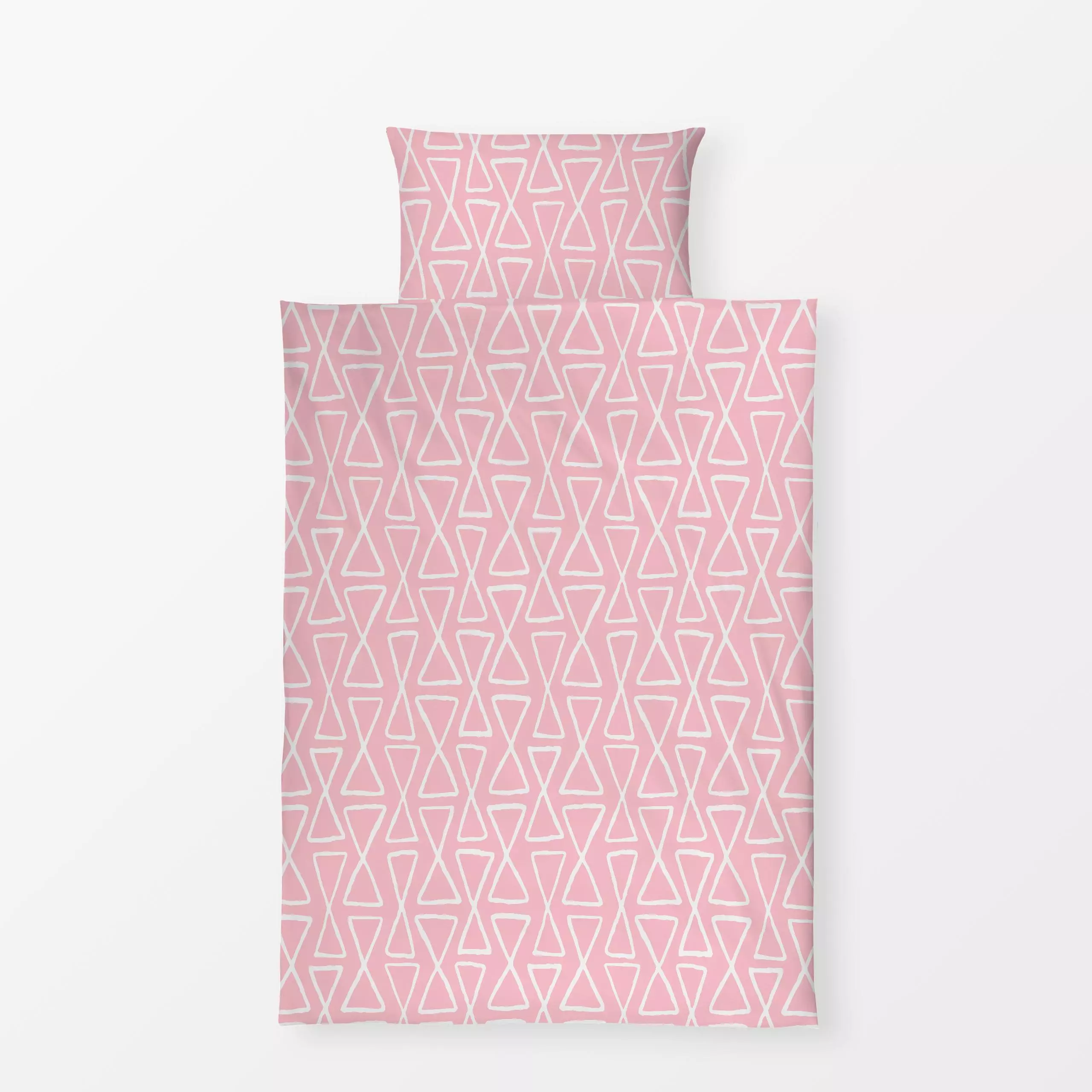 Bettwäsche Hourglass pink - Frühling, Symbole & Muster - von „Kathrin Woo"; Muster, rosa, skandinavisch, Geometrisch, modern...