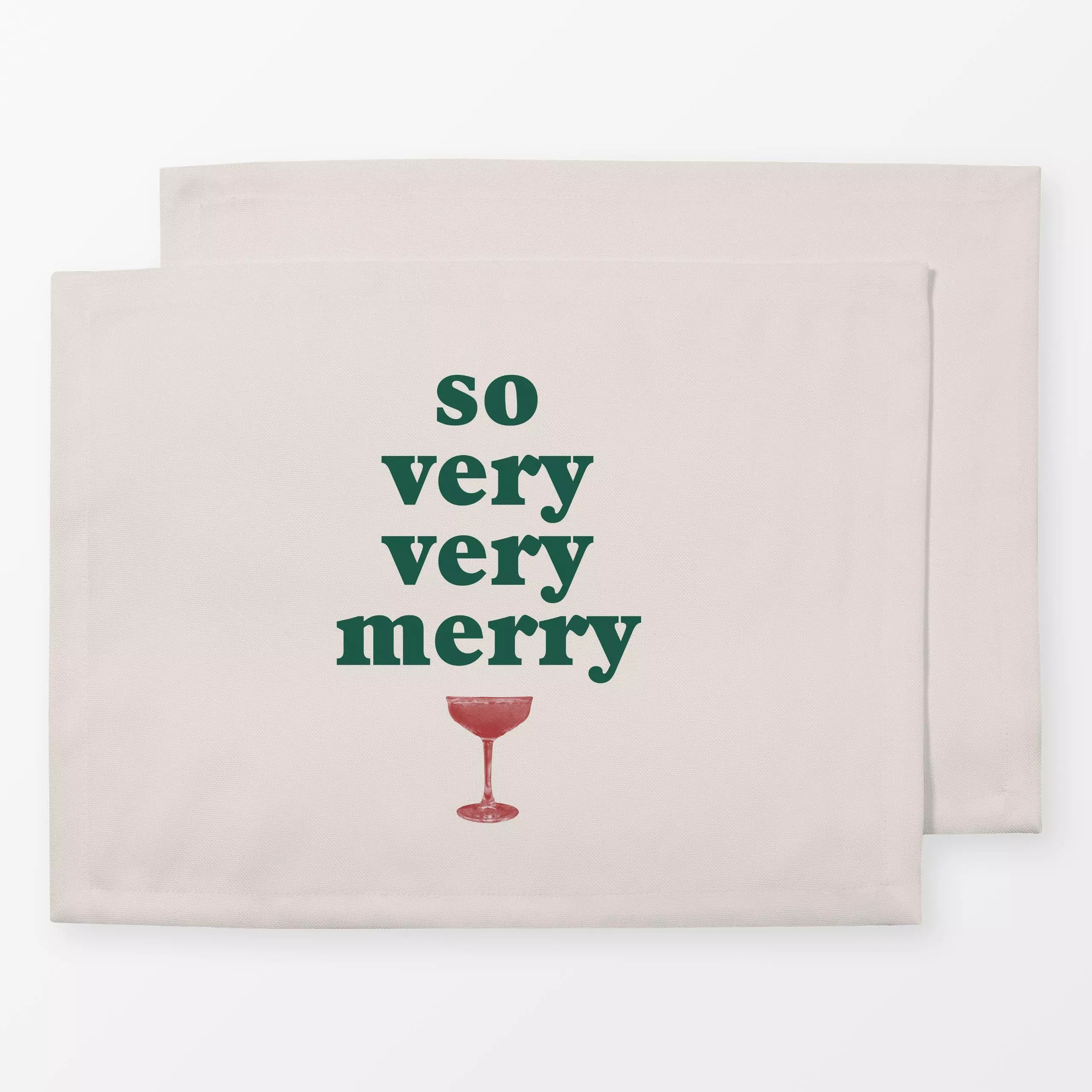 Tischset Very Merry - Weihnachten, Winter - von „textilwerk"; Merry Christmas, Weihnachten, weihnachtlich, geschenkidee, wei...
