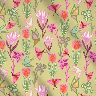 Meterware Blumenwiese Grün