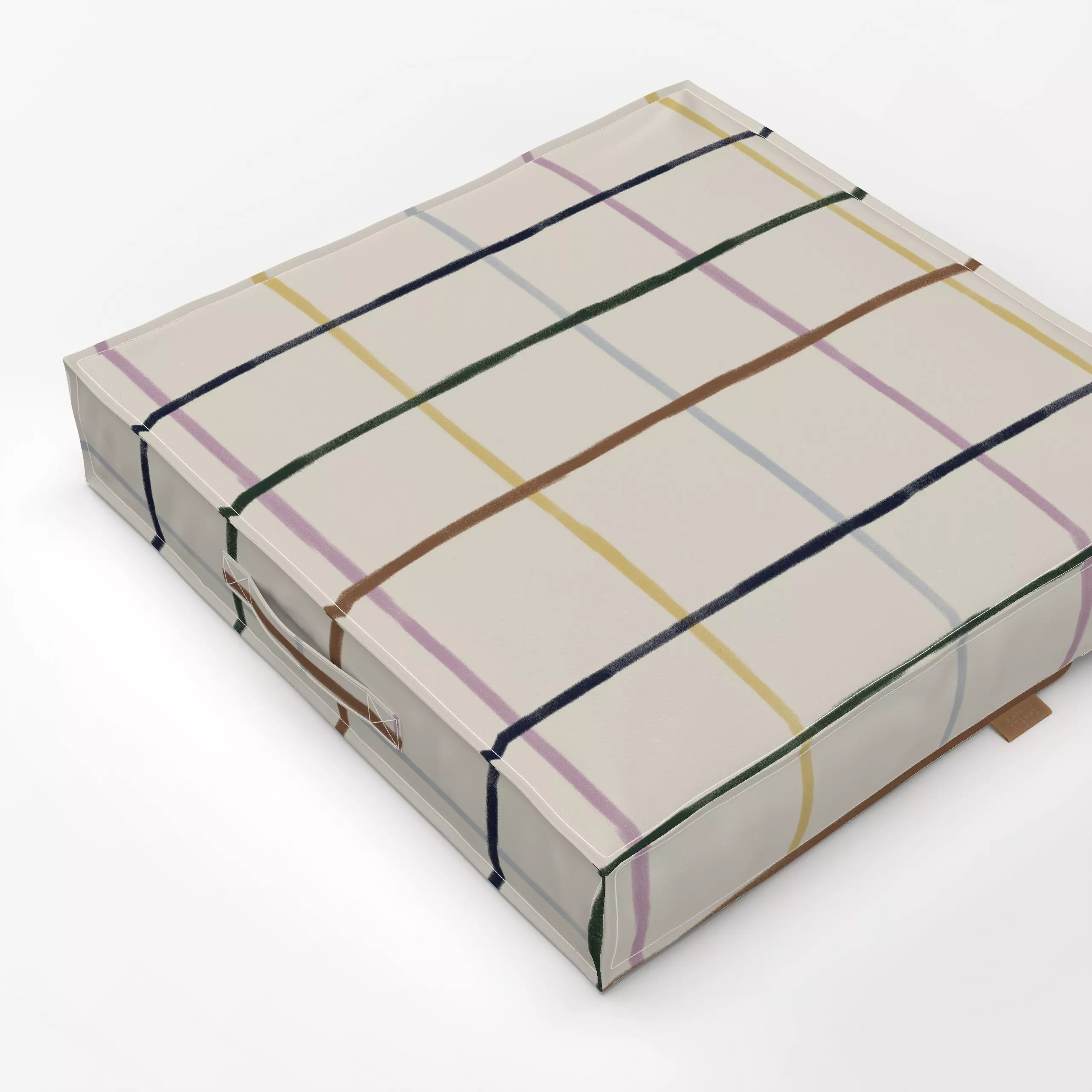 Bodenkissen Color Mix Karo - Symbole & Muster - von „Jana Driver"; Karo, Herbst, bunt, kariert, herbstlich, Streifenmuster