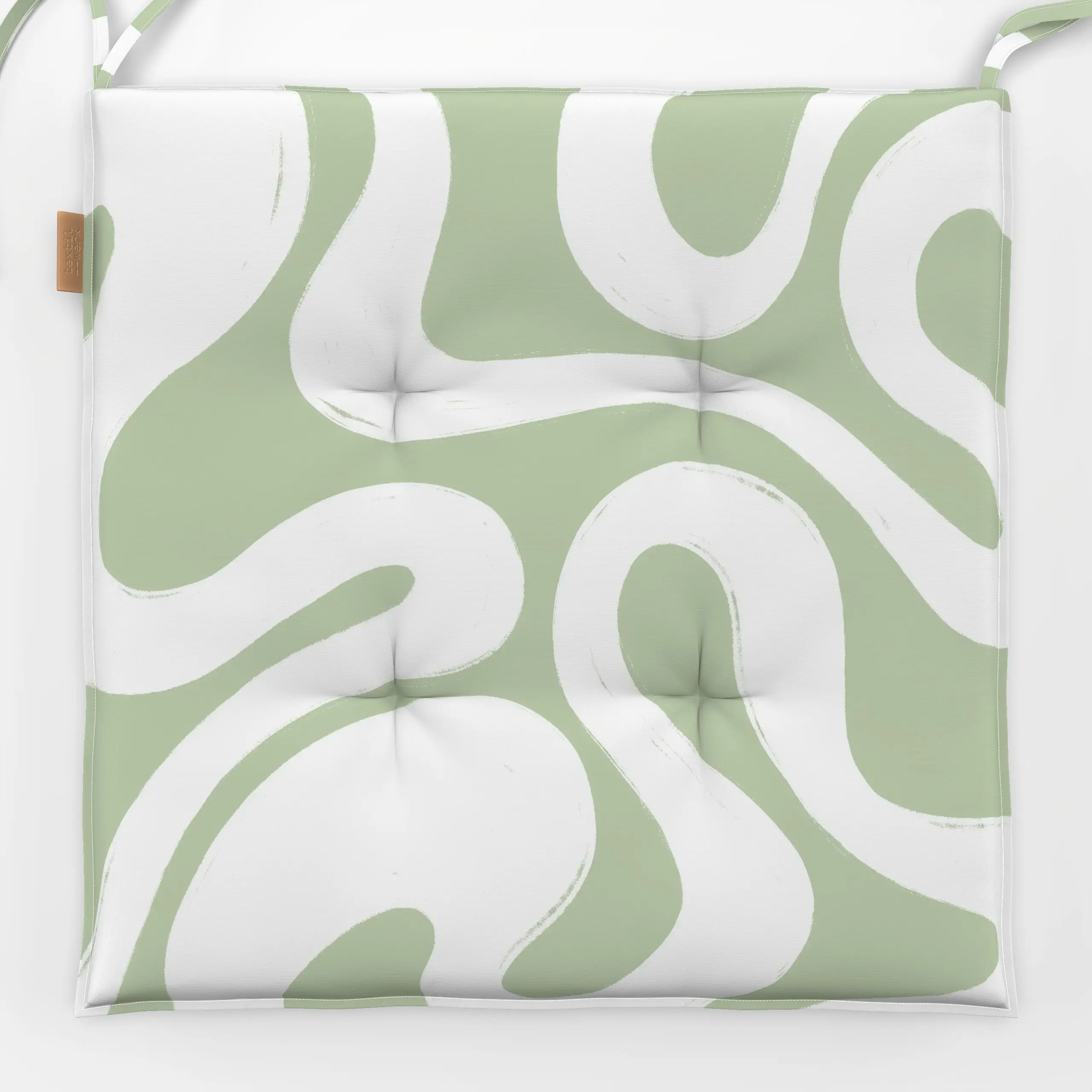 Sitzkissen Swirl green - Symbole & Muster - von „Barlena"; hippie, Retro, modern, grafisch, organisch, waves, geschwungen, g...