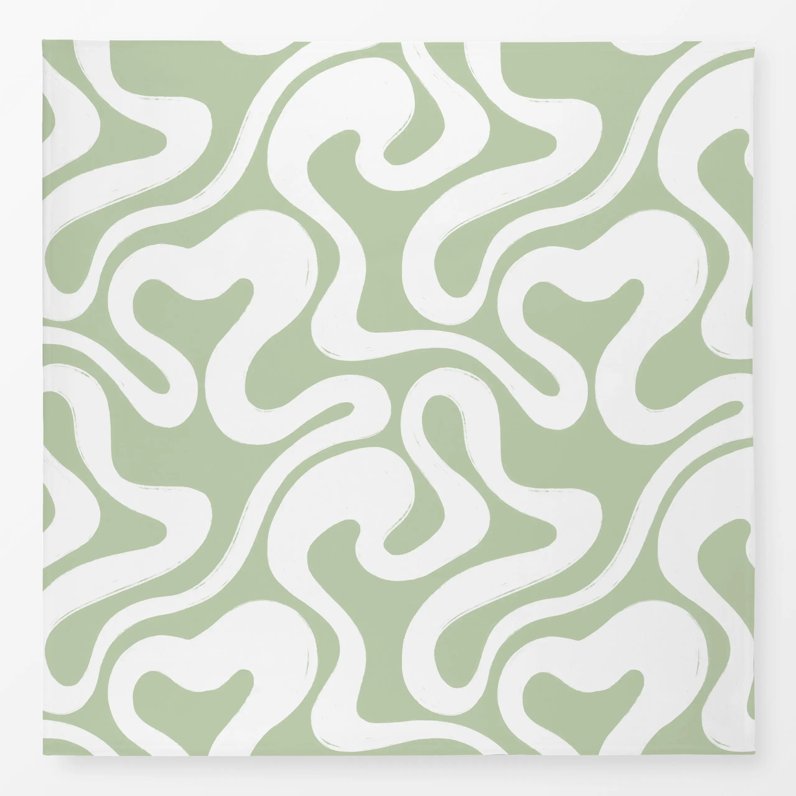 Tischdecke Swirl green - Symbole & Muster - von „Barlena"; hippie, Retro, modern, grafisch, organisch, waves, geschwungen, g...