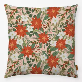 Kissen Weihnachtsblumen Rosa