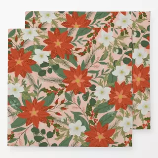 Servietten Weihnachtsblumen Rosa