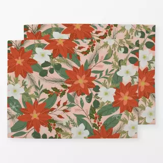 Tischset Weihnachtsblumen Rosa