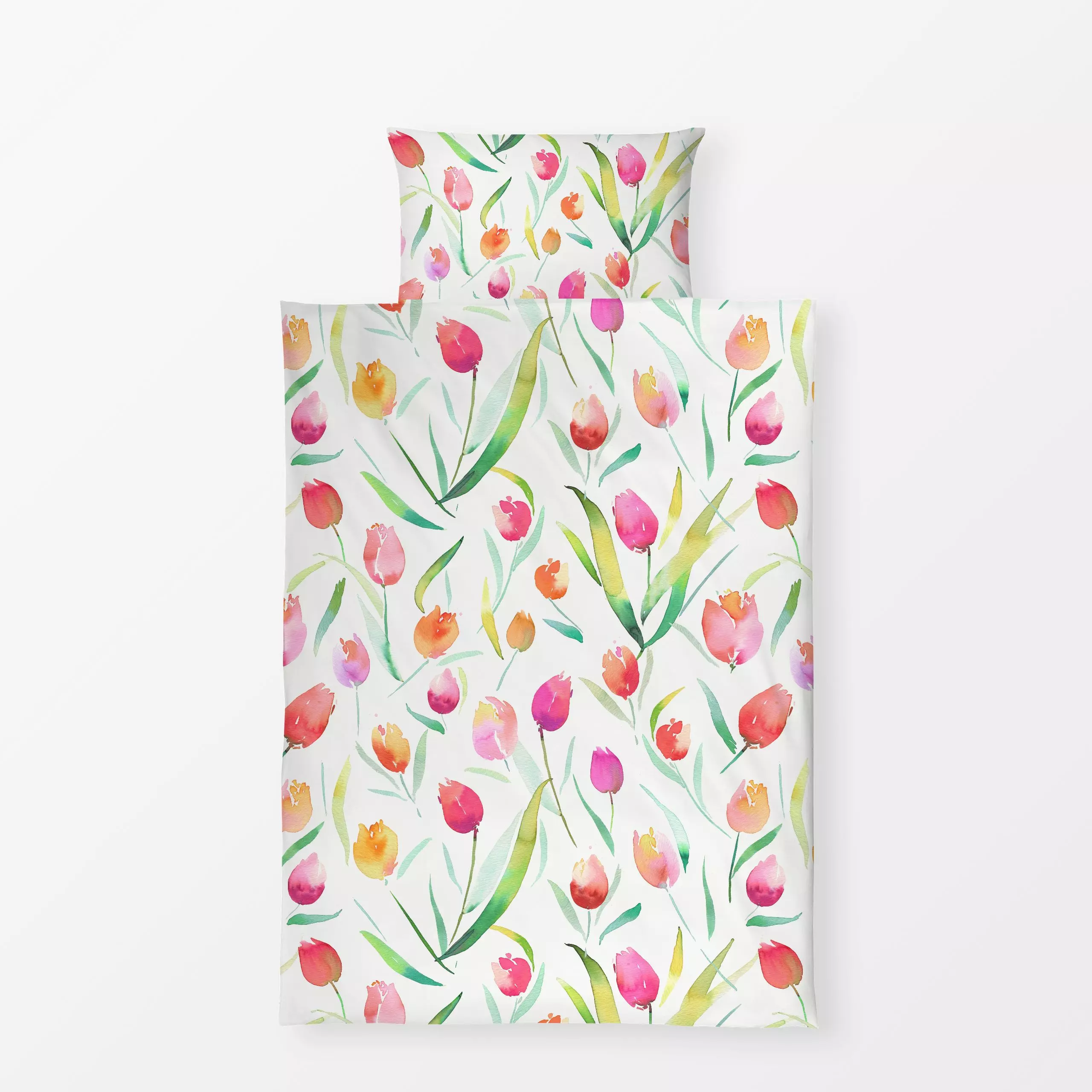 Bettwäsche Romantik Tulpen Frühling - Blumen & Florales, Frühling, Liebe, Romantik & Pride - von „Ninola Design "; Aquarell,...