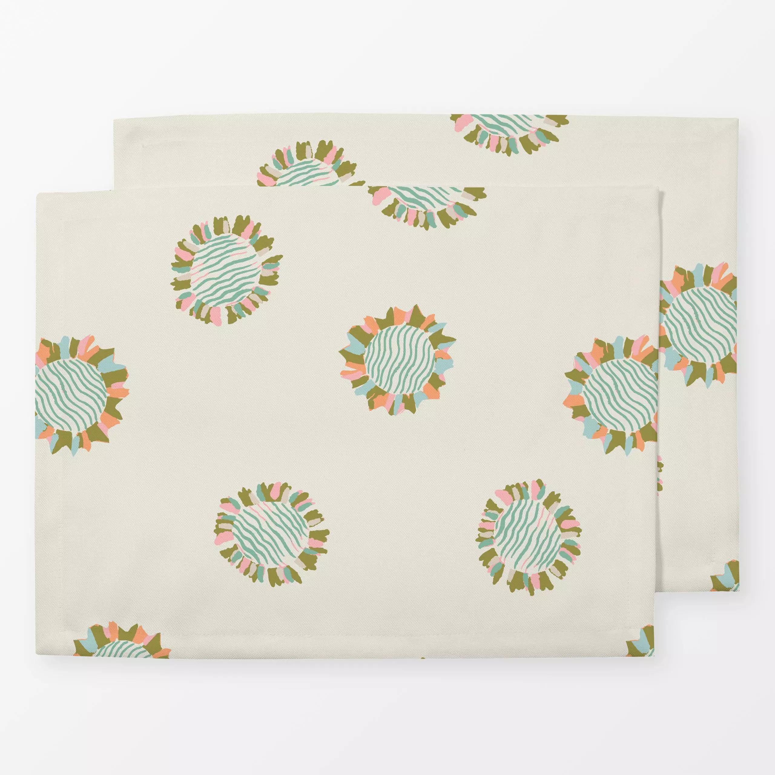 Tischset Little Sun green, gemustert, von Patries Elisabeth