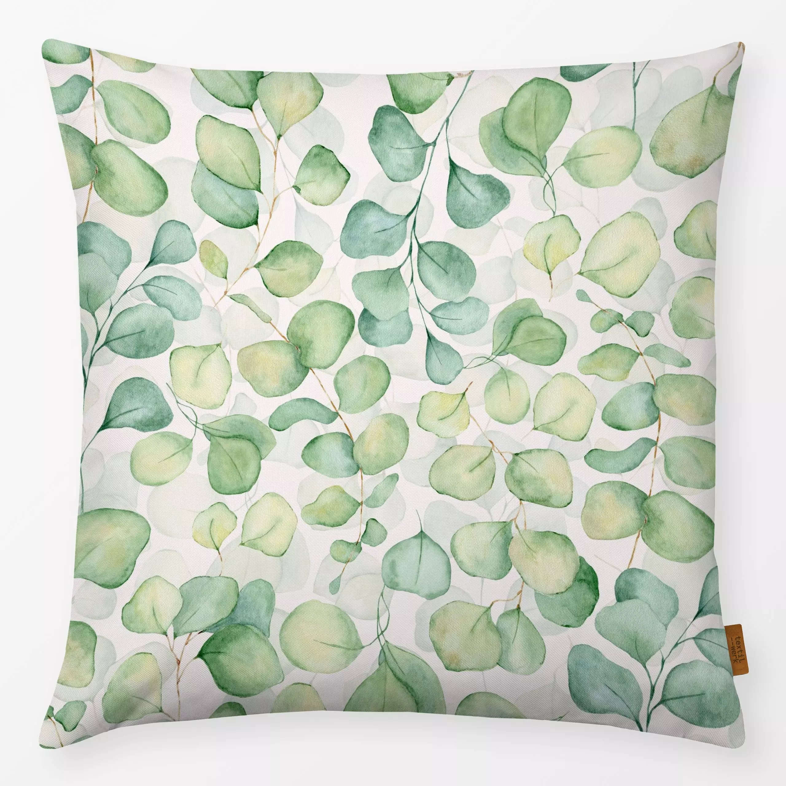 Kissen Eucalyptus Blätter - Blumen & Florales, Sommer, Pflanzen & Botanik - von „Uta Naumann"; Natur, Blätter, Eukalyptus, G...