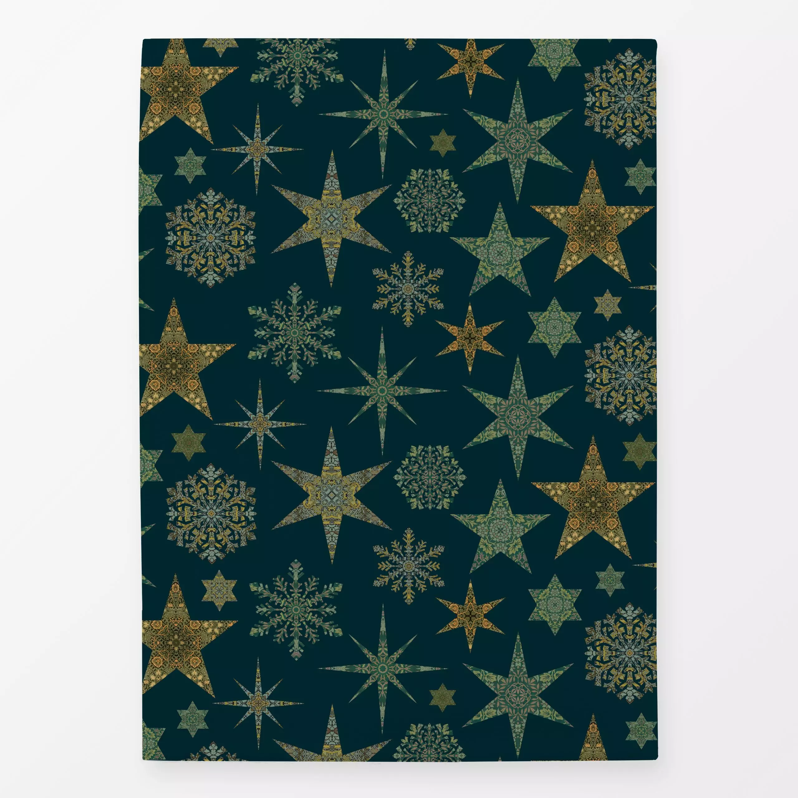 Geschirrtücher Vintage Muster Christmas green - Weihnachten, Retro & Vintage - von „Andrea Haase"; Schneeflocken, Sterne, We...