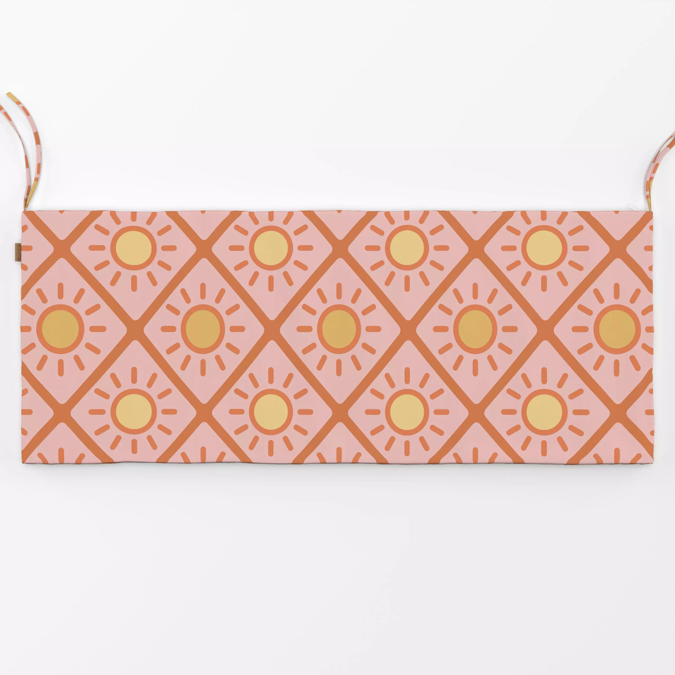 Bankauflage Summer Sun - Sommer, Symbole & Muster - von „Andrea Haase"; Sommerblumen, Sonne, minimalistisch, warm, peach, pa...