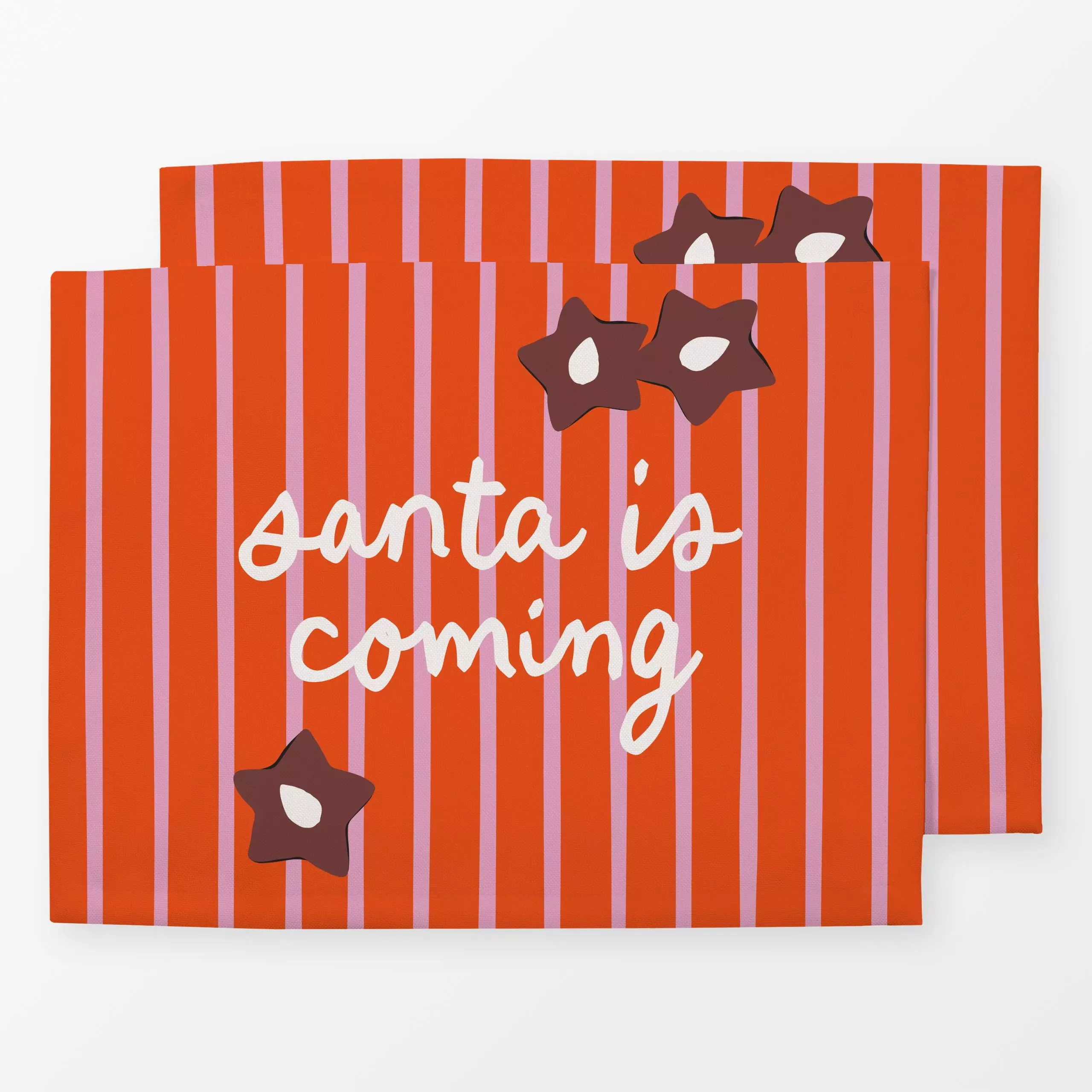 Tischset santa is coming - Weihnachten, Symbole & Muster, Anlässe - von „moDeern Design Studio"; Streifen, Weihnachtsmann, W...