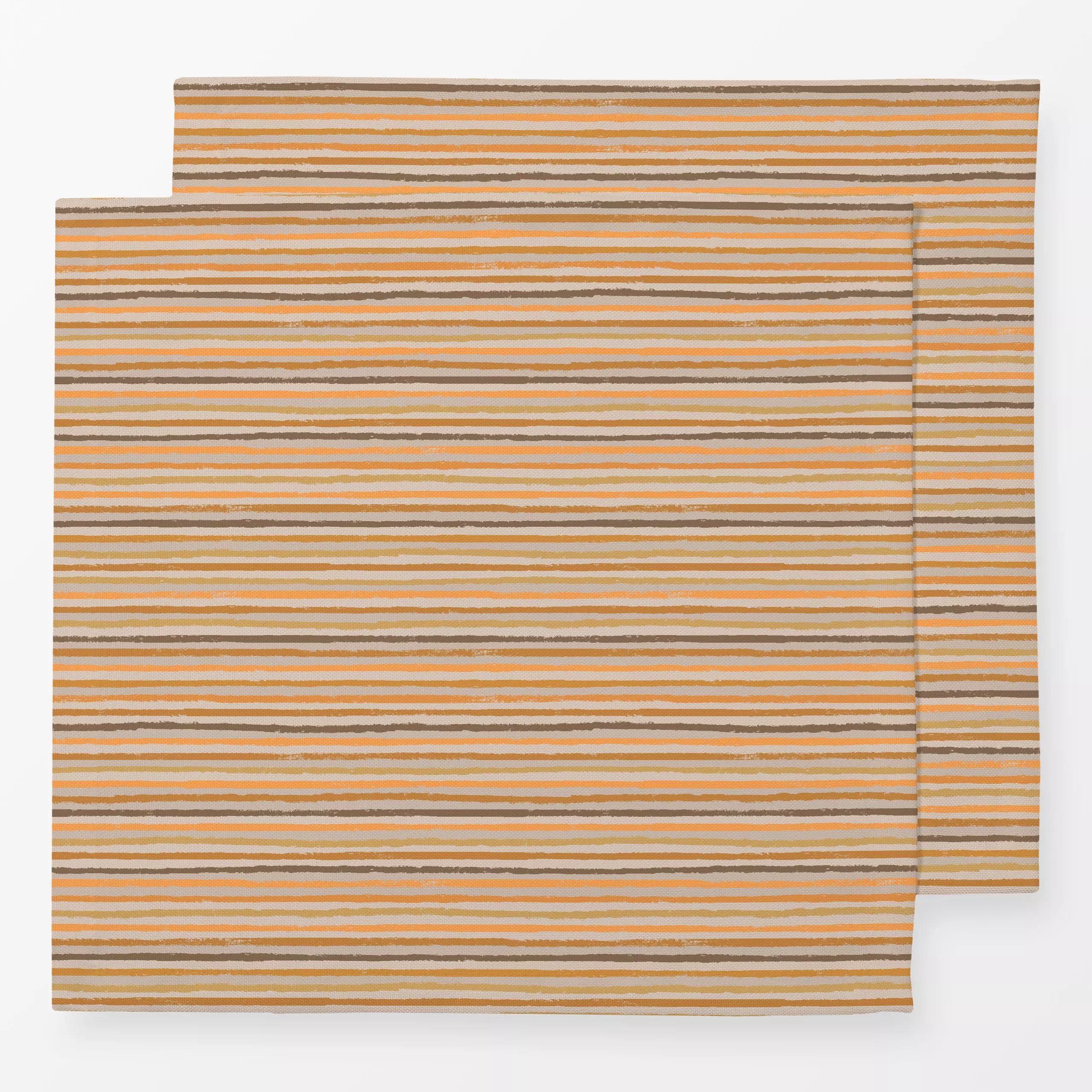 Servietten Small Colored Stripes - Herbst, Symbole & Muster - von „Studio Kesse"; Linien, Streifen, Orange, beige, bunt, gel...