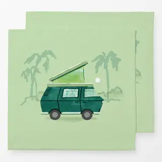 Servietten Campingbus Grün