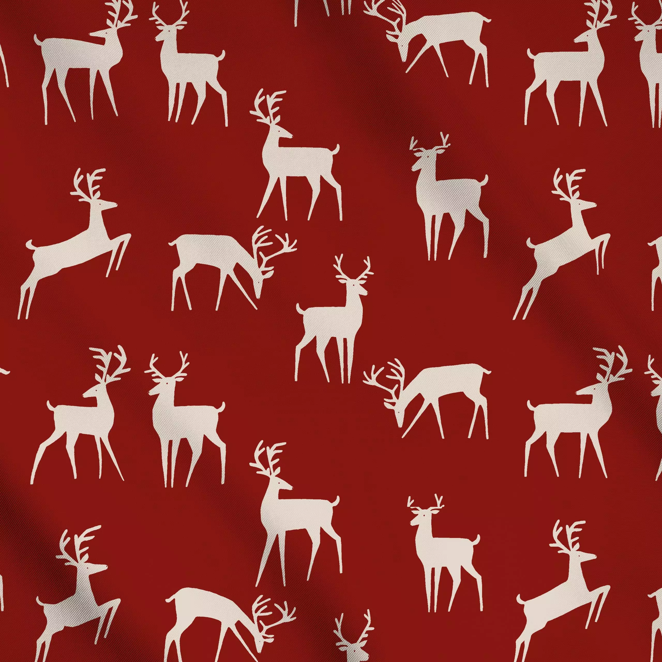Meterware Hirsche Deers rot - Weihnachten, Anlässe - von „Studio Kesse"; Merry Christmas, Rentier, Weihnachten, Winter, Hirs...