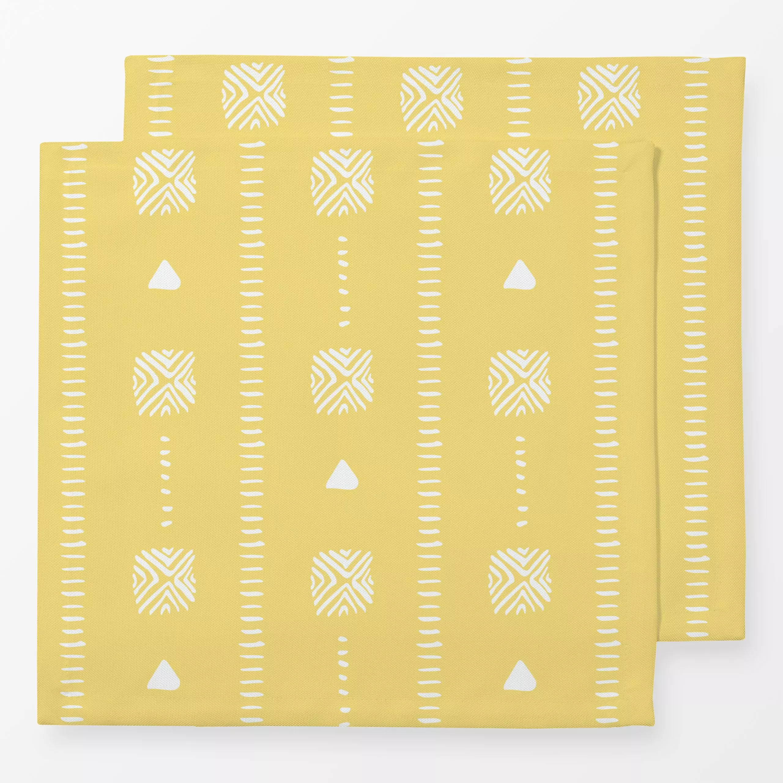 Servietten Boho Sommer Gelb - Sommer, Symbole & Muster - von „Uta Naumann"; boho, Muster, abstrakt, Retro, Geometrisch, Somm...